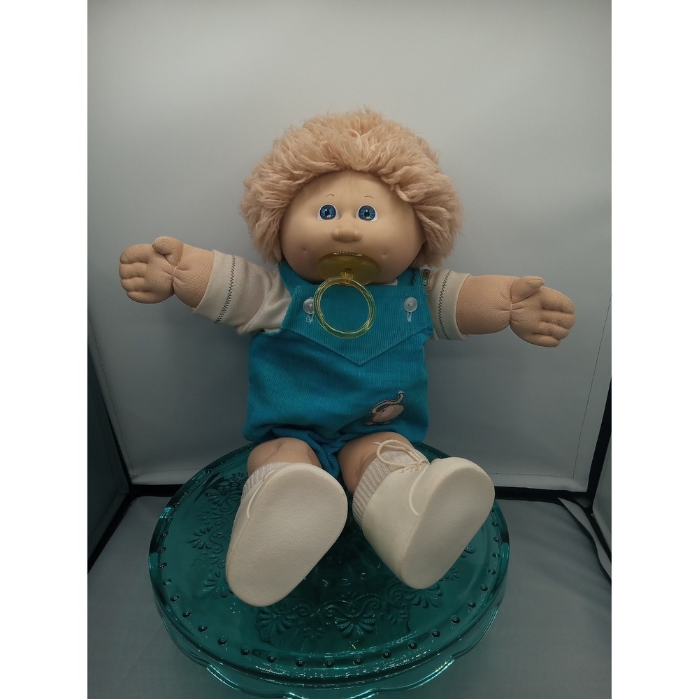 Vintage 1984 Cabbage Patch Doll Blonde Hair Blue Eyes With Pacifier